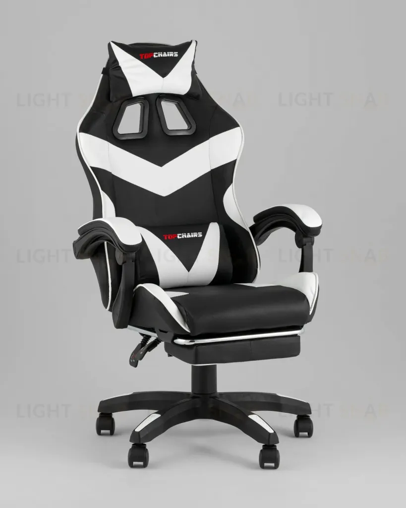Кресло спортивное TopChairs MG-7019 черно-белый УТ000042692