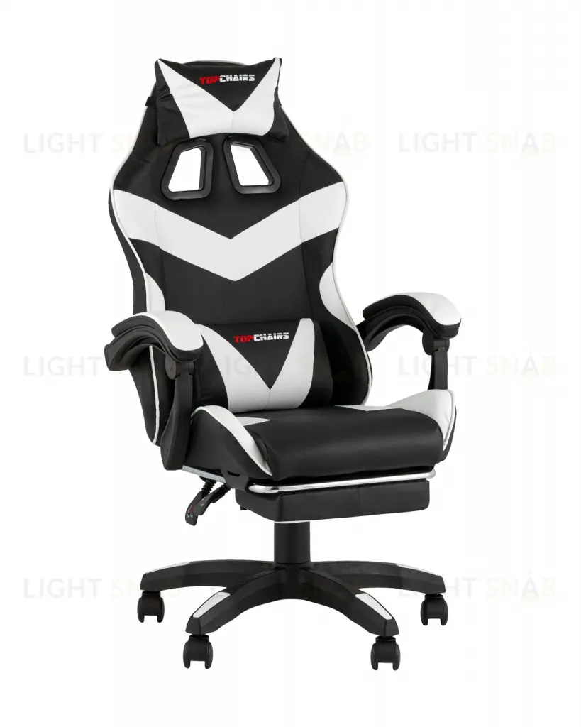 Кресло спортивное TopChairs MG-7019 черно-белый УТ000042692