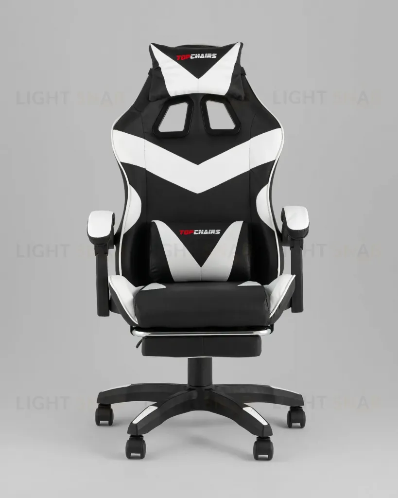 Кресло спортивное TopChairs MG-7019 черно-белый УТ000042692