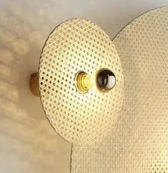 Бра Tan Tan A1053/10 см золотой металл, диск 1125/30 см натуральный ротанг 107945