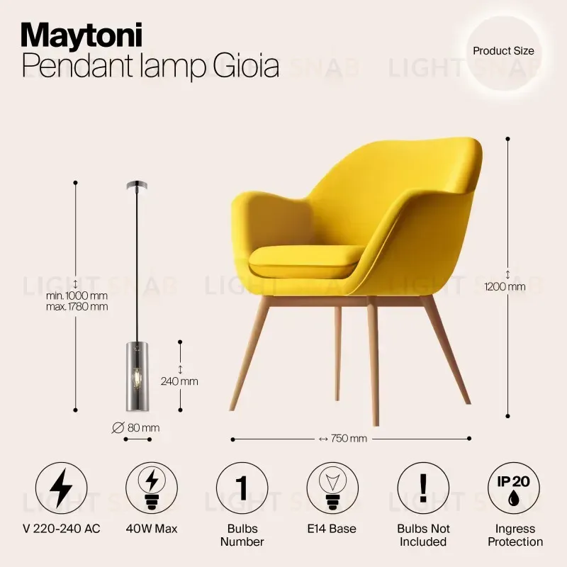 Подвесной светильник Maytoni P011PL-01CH P011PL-01CH