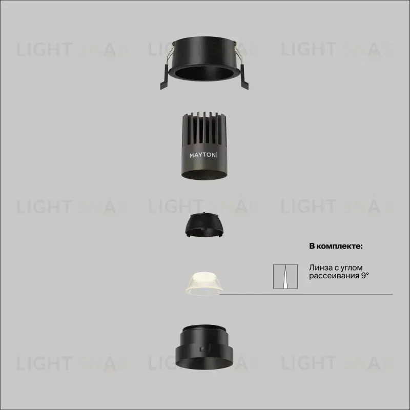 Встраиваемый светильник Maytoni DL123-10W-2.7K-B 
