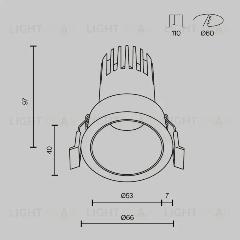 Встраиваемый светильник Maytoni DL116-10W-3K-W 