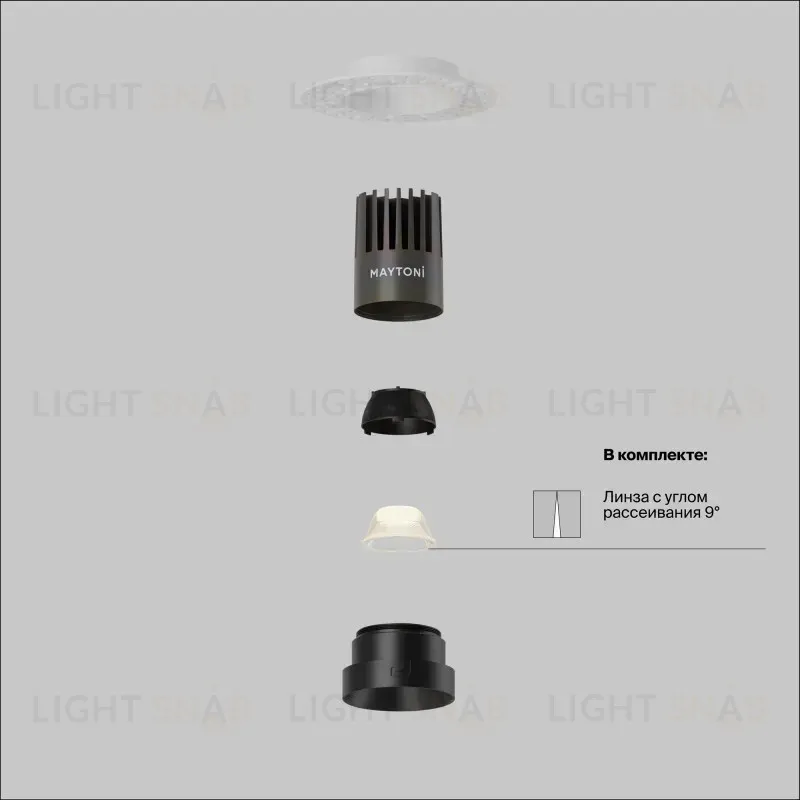 Встраиваемый светильник Maytoni DL124-10W-3K-TRS-B 