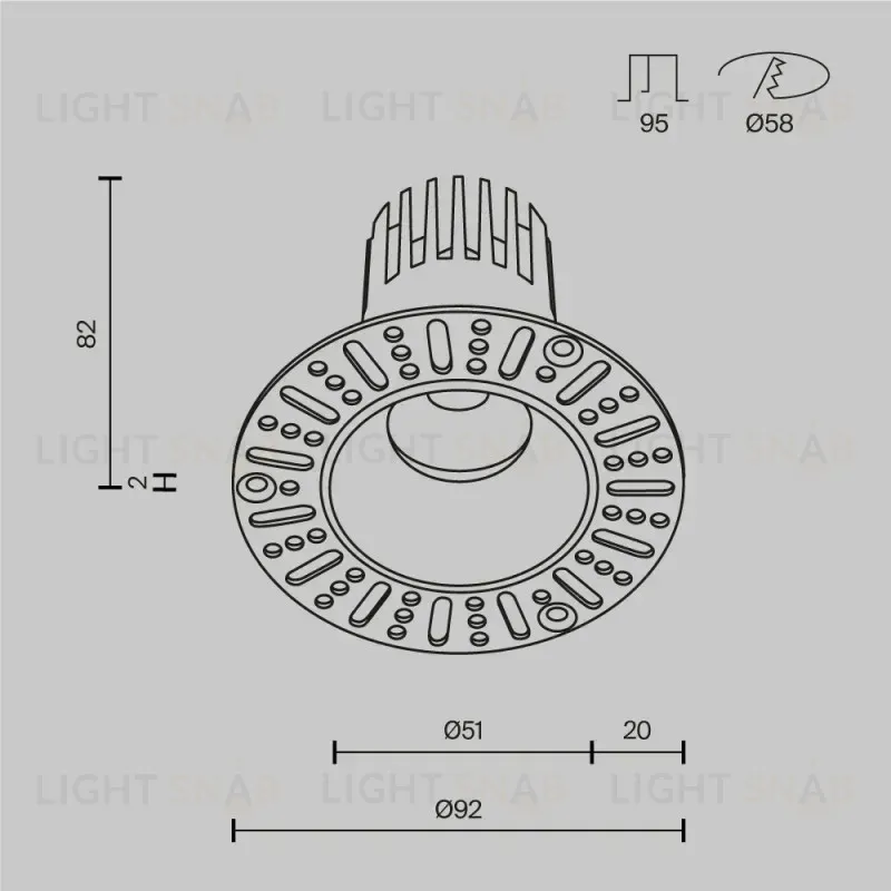 Встраиваемый светильник Maytoni DL124-10W-2.7K-TRS-B 