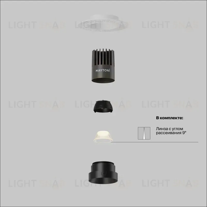 Встраиваемый светильник Maytoni DL124-10W-4K-TRS-B 