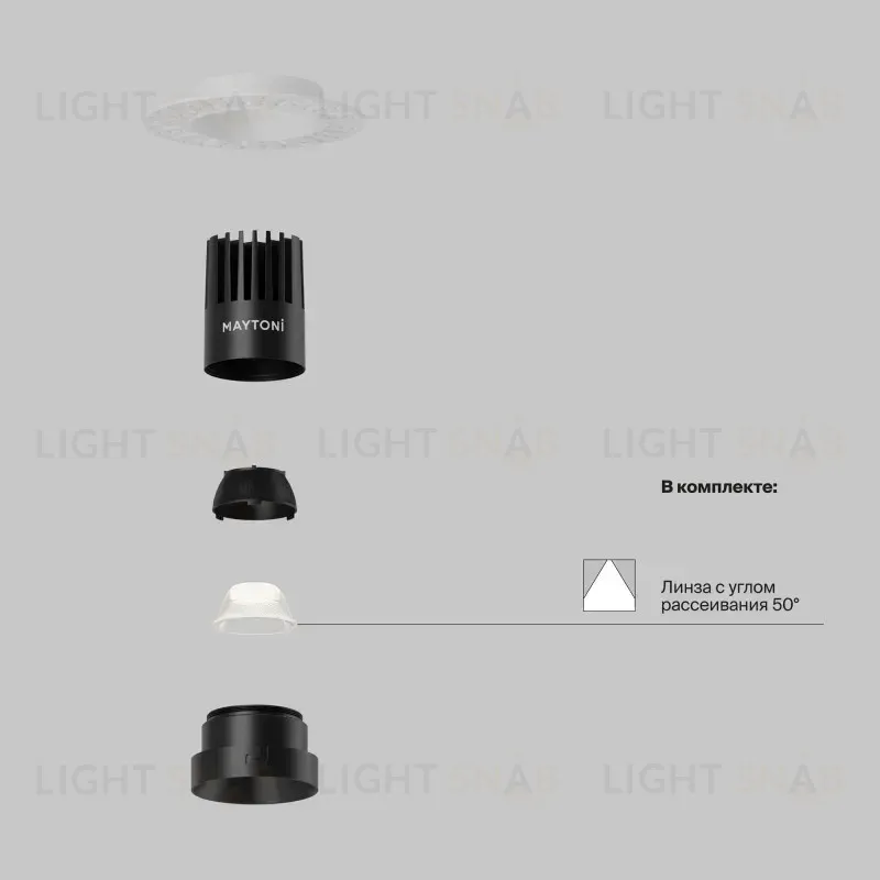 Встраиваемый светильник Maytoni DL119-10W-3K-TRS-B 