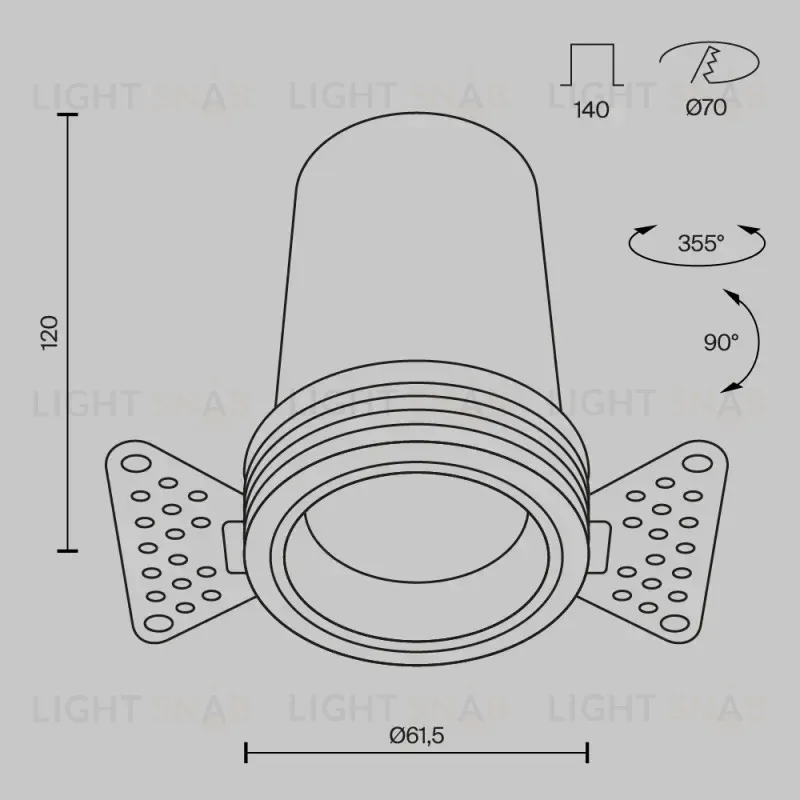 Встраиваемый светильник Maytoni DL125-L12-3K-TRS-B 