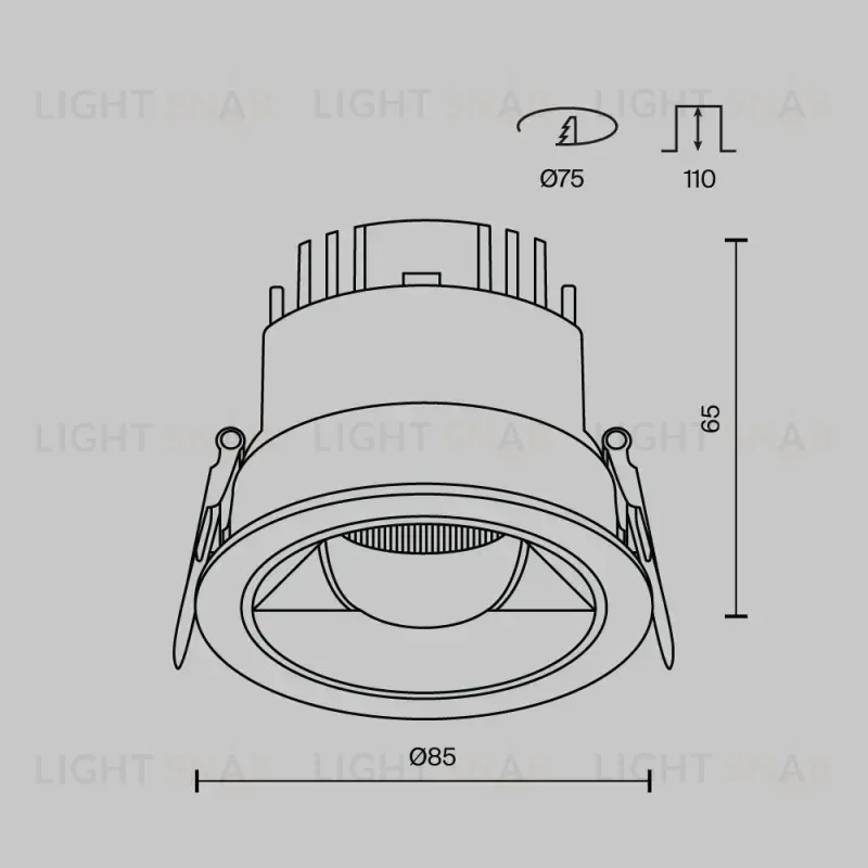 Встраиваемый светильник Maytoni DL100-12W2.7-3-4K-RD-W 