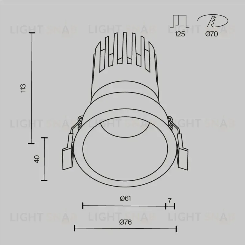 Встраиваемый светильник Maytoni DL118-15W-2.7K-B 