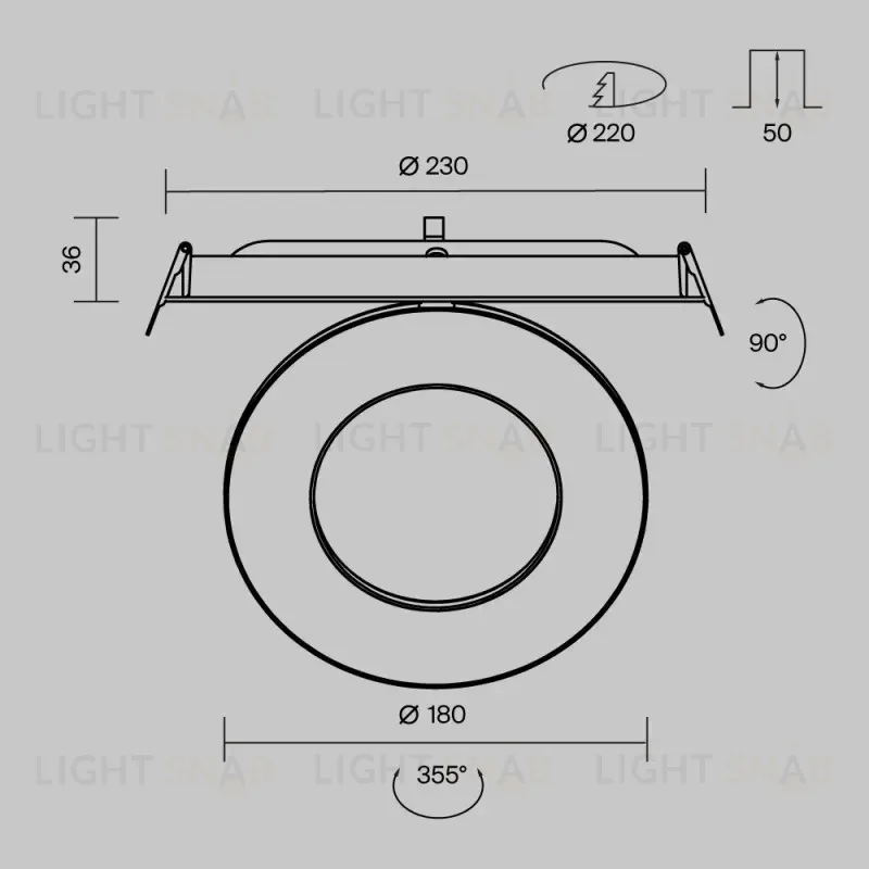 Встраиваемый светильник Maytoni DL102-12W2.7K-W 