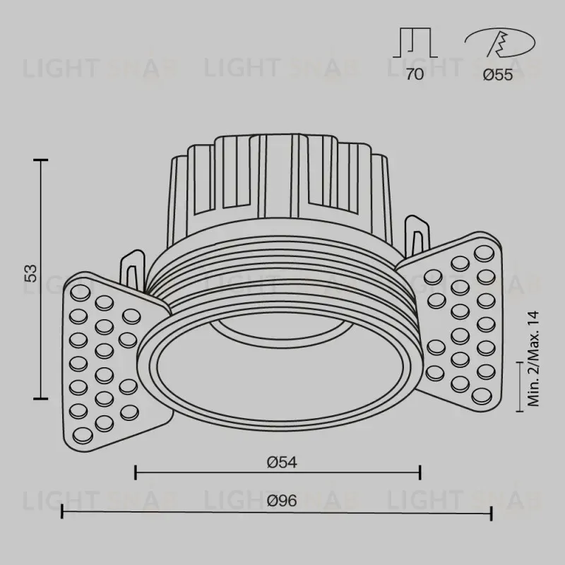 Встраиваемый светильник Maytoni DL058-7W2.7K-TRS-W 