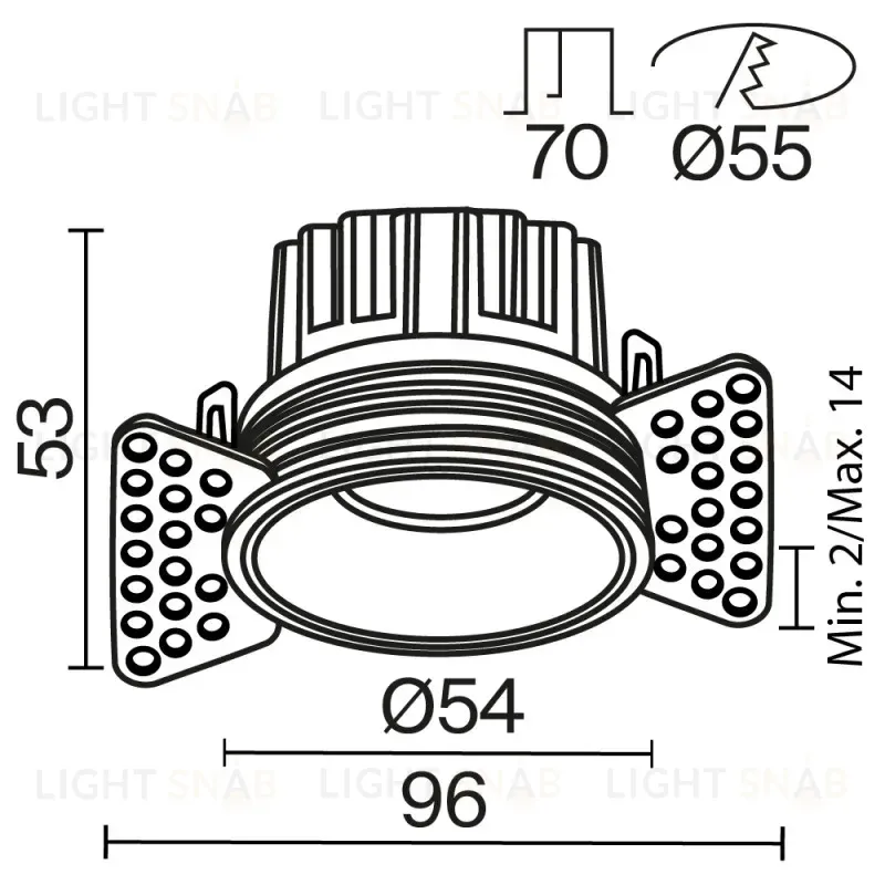 Встраиваемый светильник Maytoni DL058-7W2.7K-TRS-W 