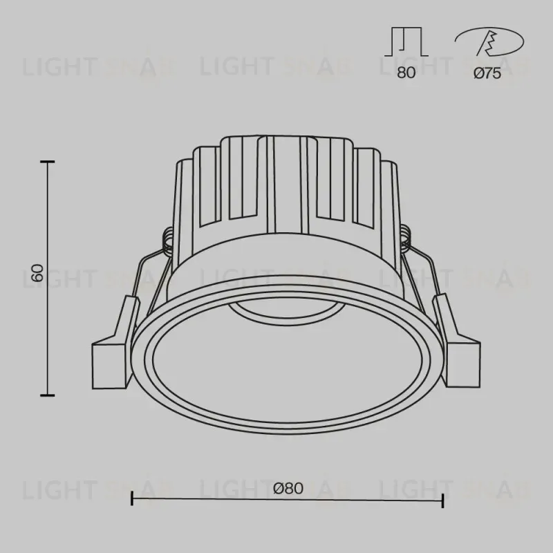 Встраиваемый светильник Maytoni DL058-12W2.7K-W 