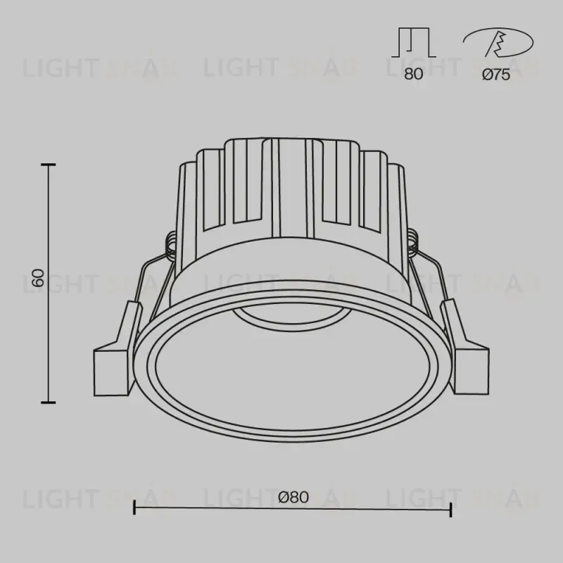 Встраиваемый светильник Maytoni DL058-12W2.7K-B 