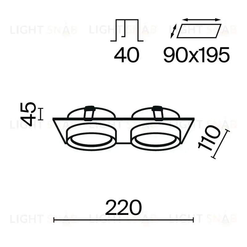 Встраиваемый светильник Maytoni DL086-02-GX53-SQ-W DL086-02-GX53-SQ-W
