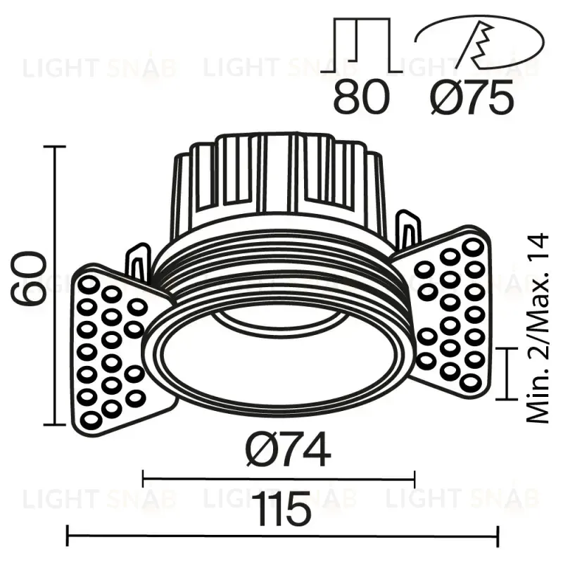 Встраиваемый светильник Maytoni DL058-12W3K-TRS-BS DL058-12W3K-TRS-BS