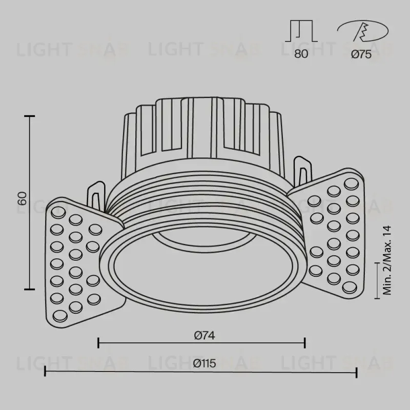Встраиваемый светильник Maytoni DL058-12W3K-TRS-BS DL058-12W3K-TRS-BS