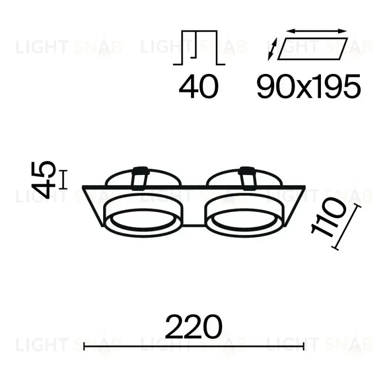 Встраиваемый светильник Maytoni DL086-02-GX53-SQ-B DL086-02-GX53-SQ-B
