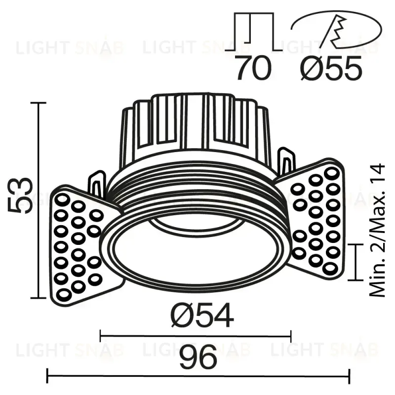 Встраиваемый светильник Maytoni DL058-7W3K-TRS-BS DL058-7W3K-TRS-BS