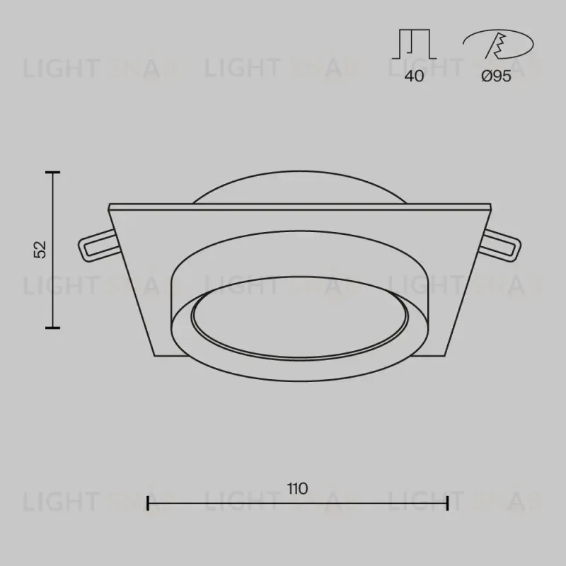 Встраиваемый светильник Maytoni DL086-GX53-SQ-WB DL086-GX53-SQ-WB