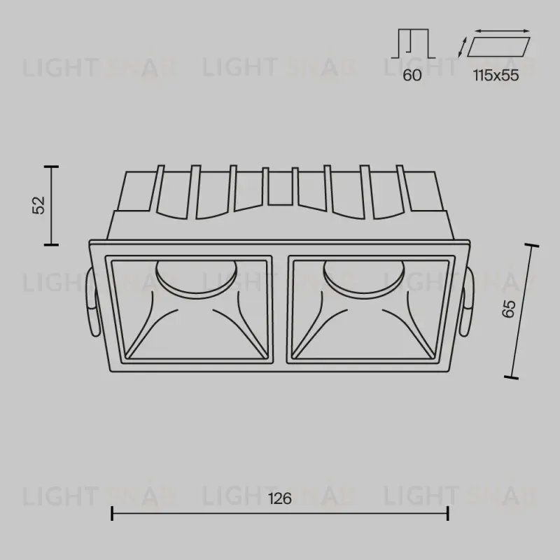 Встраиваемый светильник Maytoni DL043-02-10W4K-D-SQ-WB DL043-02-10W4K-D-SQ-WB