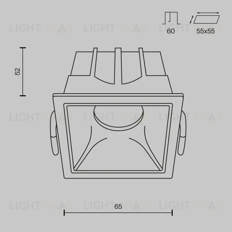 Встраиваемый светильник Maytoni DL043-01-10W3K-D-SQ-WB DL043-01-10W3K-D-SQ-WB