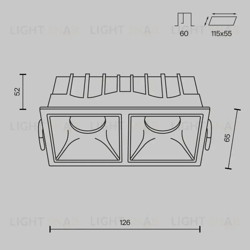 Встраиваемый светильник Maytoni DL043-02-10W4K-D-SQ-W DL043-02-10W4K-D-SQ-W