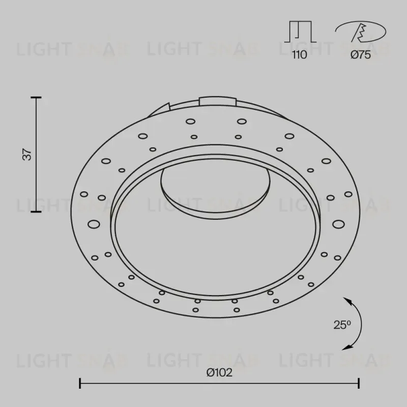 Встраиваемый светильник Maytoni DL051-U-2WB DL051-U-2WB