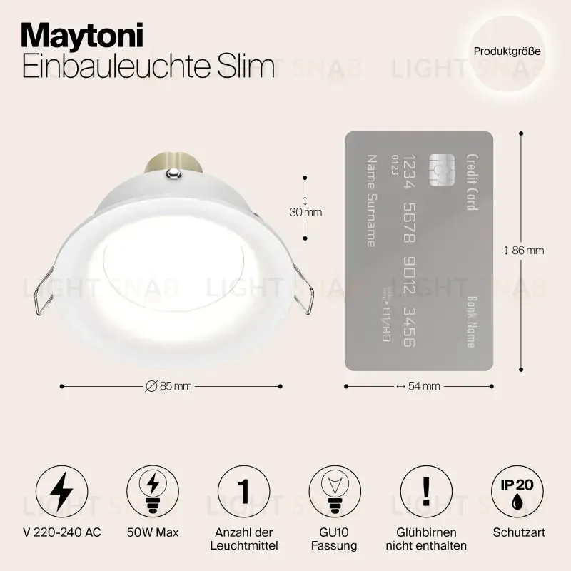 Встраиваемый светильник Maytoni DL027-2-01W DL027-2-01W