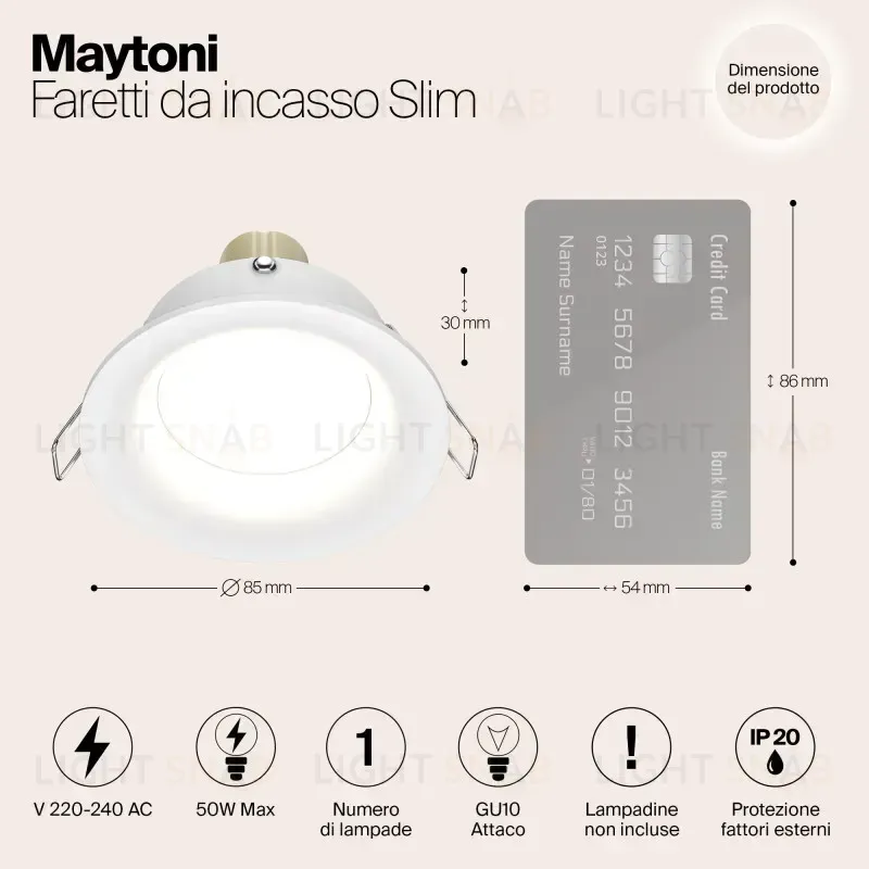 Встраиваемый светильник Maytoni DL027-2-01W DL027-2-01W