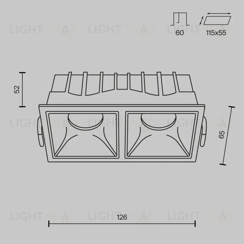 Встраиваемый светильник Maytoni DL043-02-10W3K-D-SQ-W DL043-02-10W3K-D-SQ-W