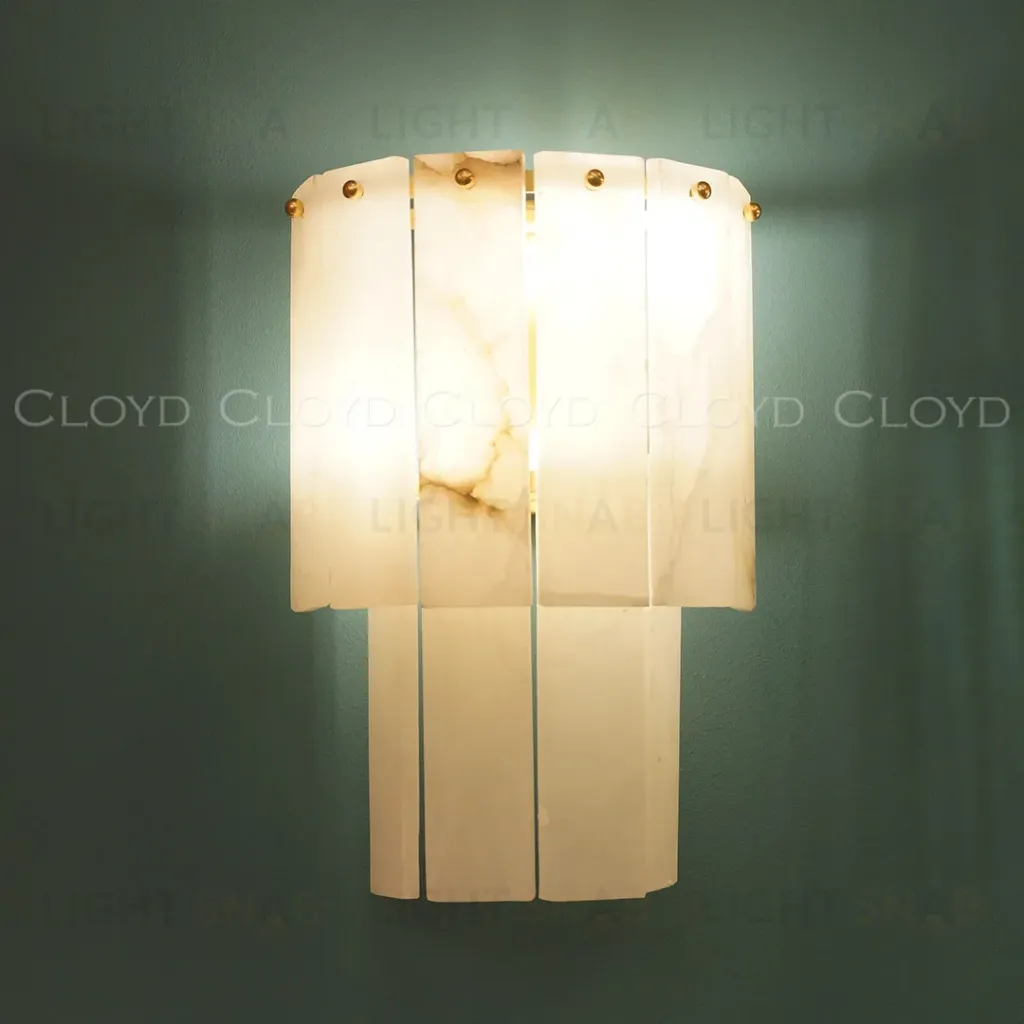  Бра Cloyd HERCULANUM-A W2 / выс. 28 см - алебастр - латунь (арт.12369)  12369