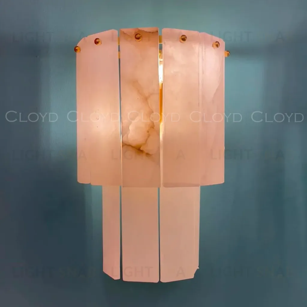  Бра Cloyd HERCULANUM-A W2 / выс. 28 см - алебастр - латунь (арт.12369)  12369