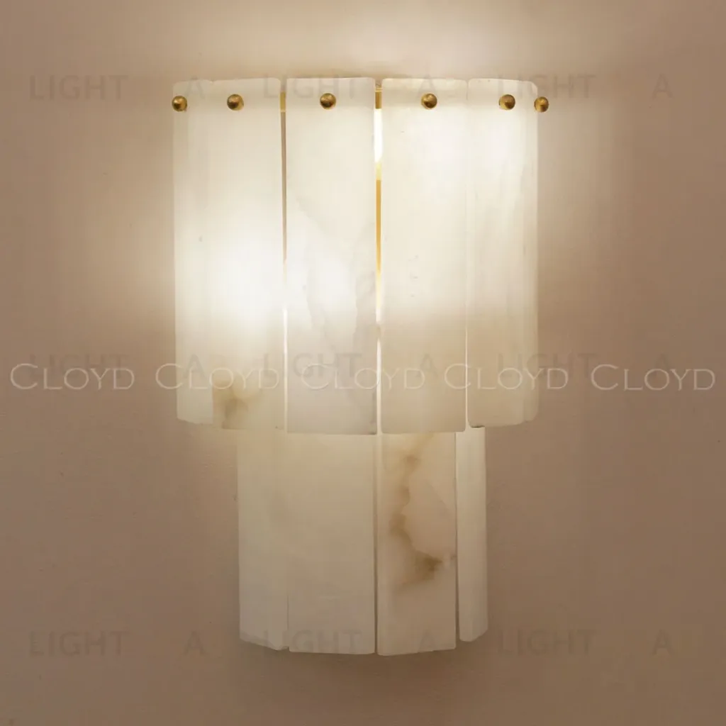  Бра Cloyd HERCULANUM-A W2 / выс. 28 см - алебастр - латунь (арт.12369)  12369