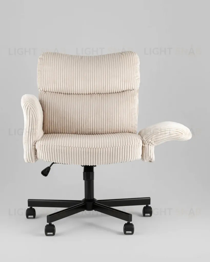 Кресло офисное TopChairs 6187 с откидными подлокотниками кремовый УТ000043098
