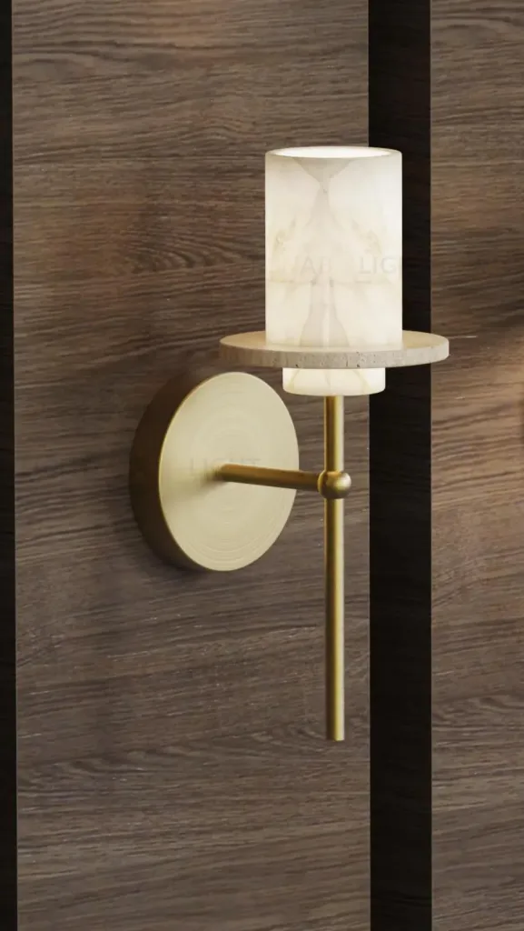 Настенный светильник 26533W Brass / White Alabaster / Travertine 26533W