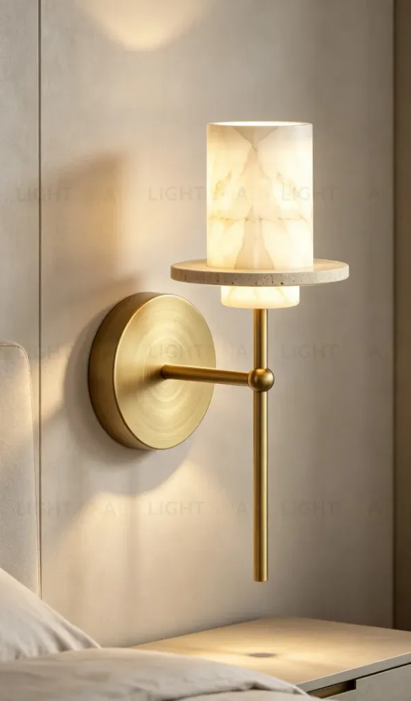Настенный светильник 26533W Brass / White Alabaster / Travertine 26533W