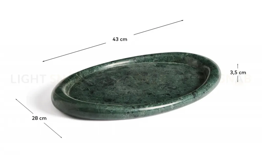 Поднос Lenorel из зеленого мрамора 43 x 28 см 436976