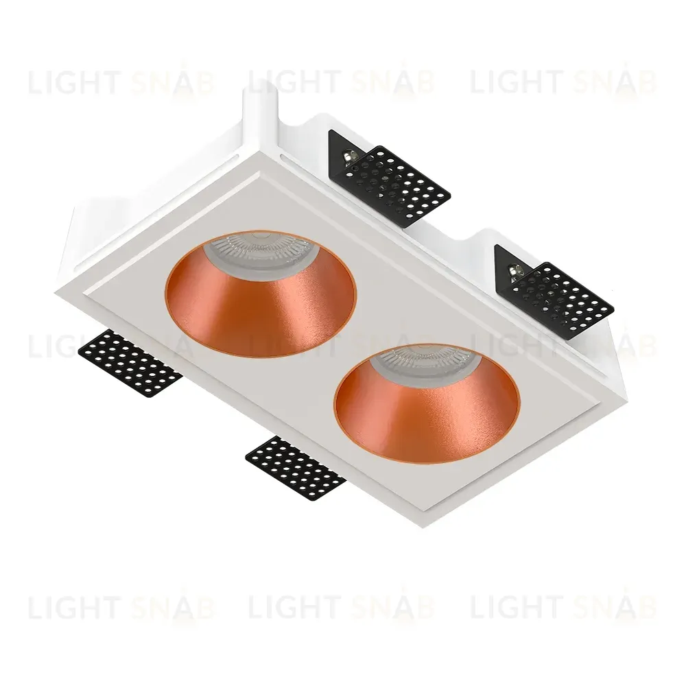 Встраиваемый потолочный гипсовый светильник STELLANOVA QUASAR 80 DUO COPPER SN 202