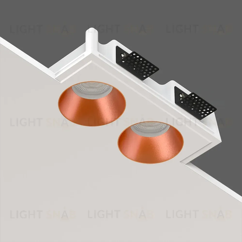 Встраиваемый потолочный гипсовый светильник STELLANOVA QUASAR 80 DUO COPPER SN 202
