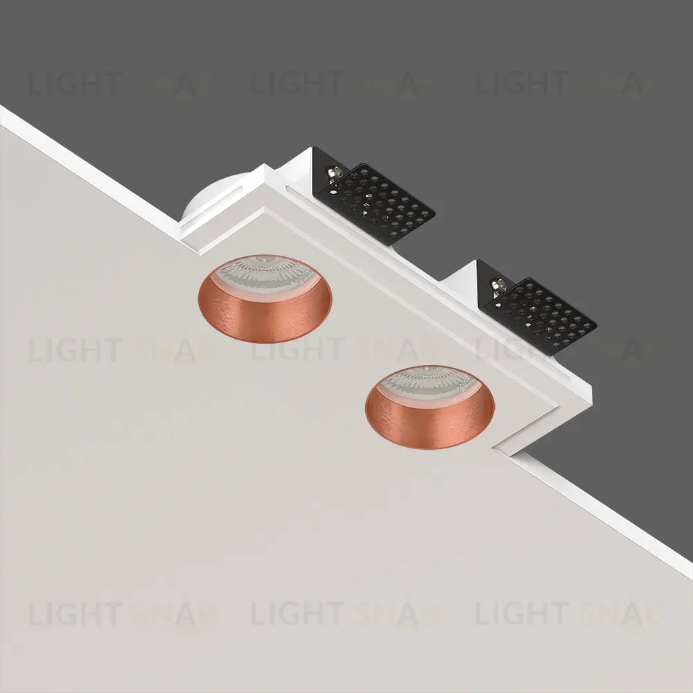 Встраиваемый потолочный гипсовый светильник STELLANOVA QUASAR 55 DUO FLAT COPPER SN 210
