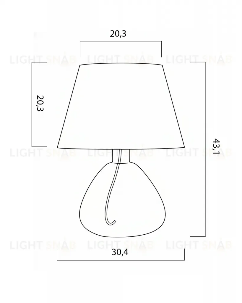 Прозрачная настольная лампа Дэми с красным проводом LTL928385CLM