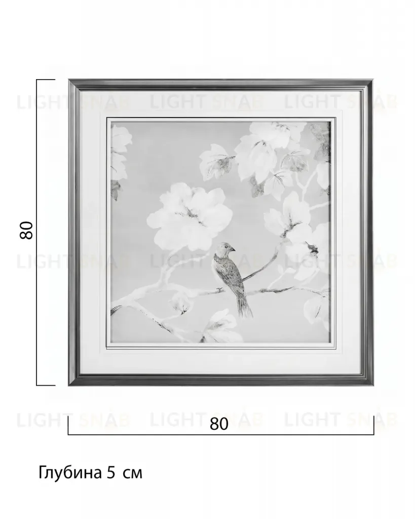 Постер в раме Birds and flowers - I 23P0026