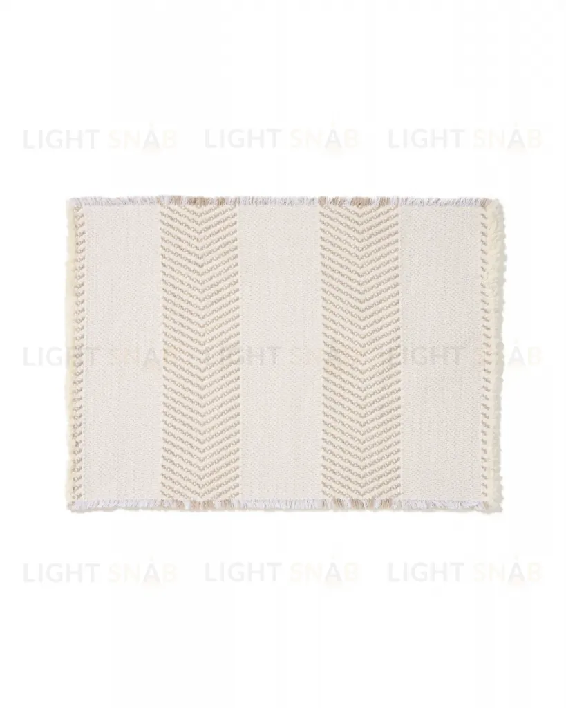 Коврик для ванной Bina из 100% хлопкового жаккарда цвета экрю 50 x 70 см 424843