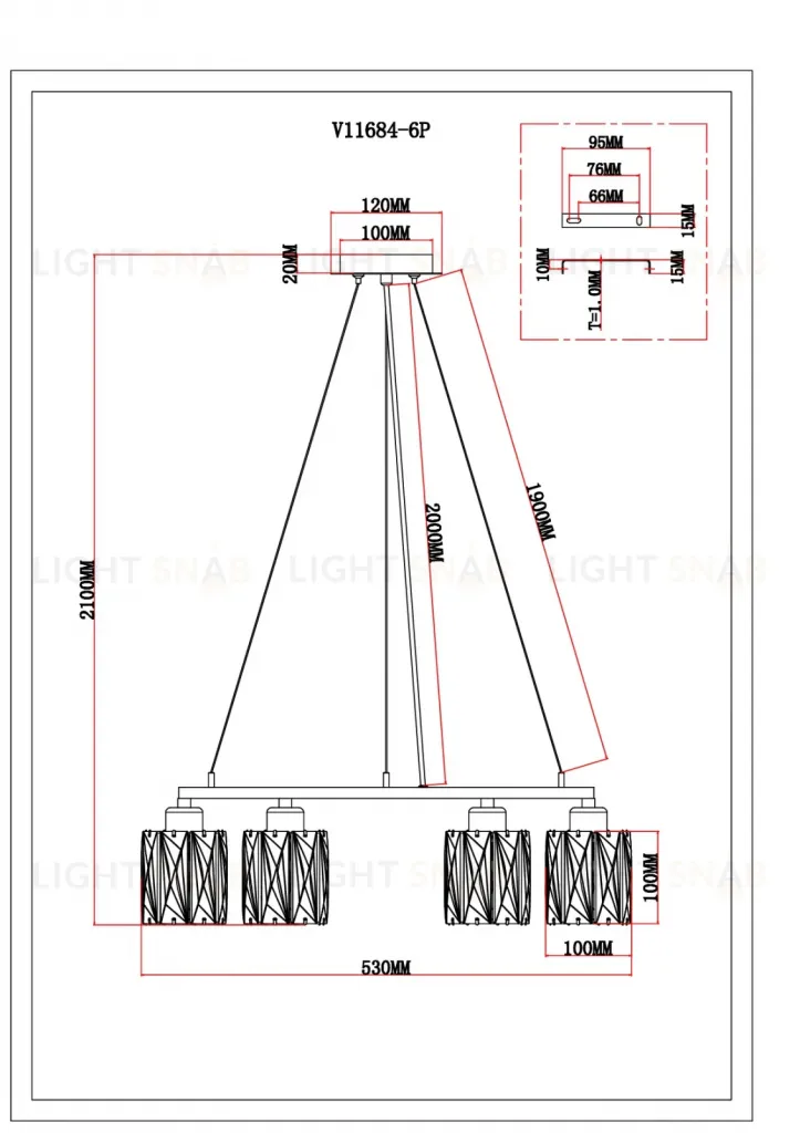 Люстра подвесная Moderli V11684-6P Prismique УТ000041597