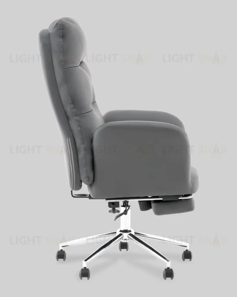 Кресло руководителя TopChairs Solid с оттоманкой серый УТ000040807