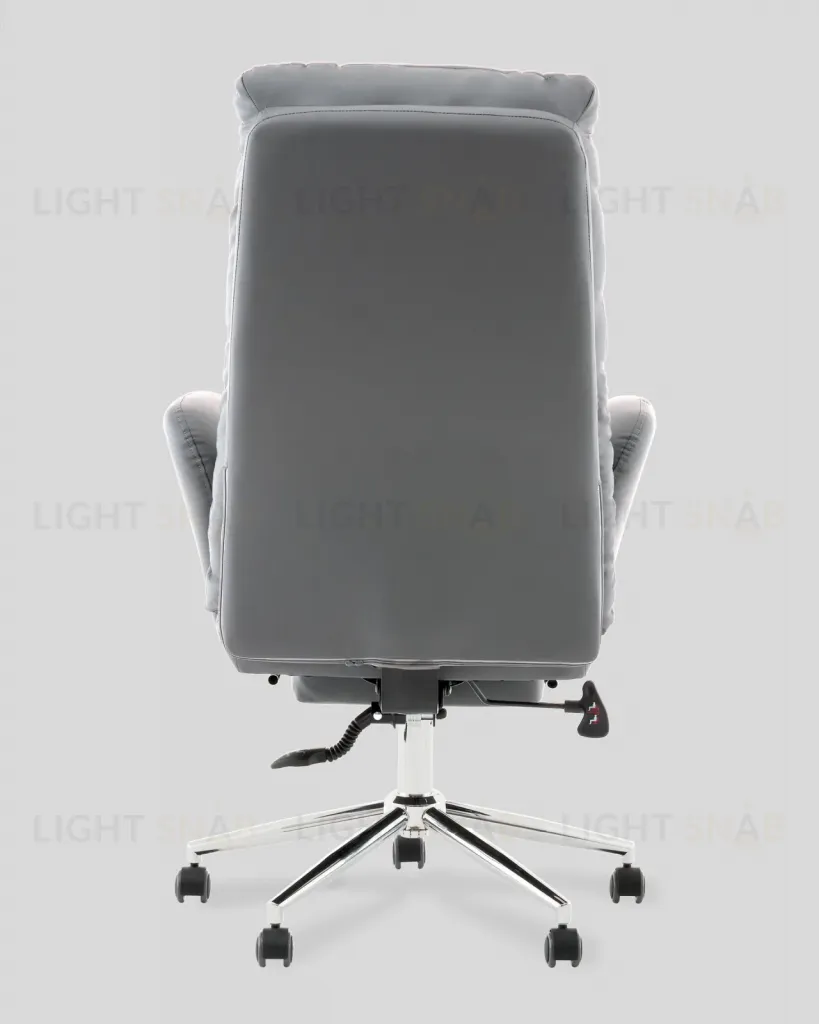 Кресло руководителя TopChairs Solid с оттоманкой серый УТ000040807