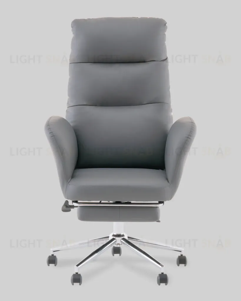Кресло руководителя TopChairs Solid с оттоманкой серый УТ000040807