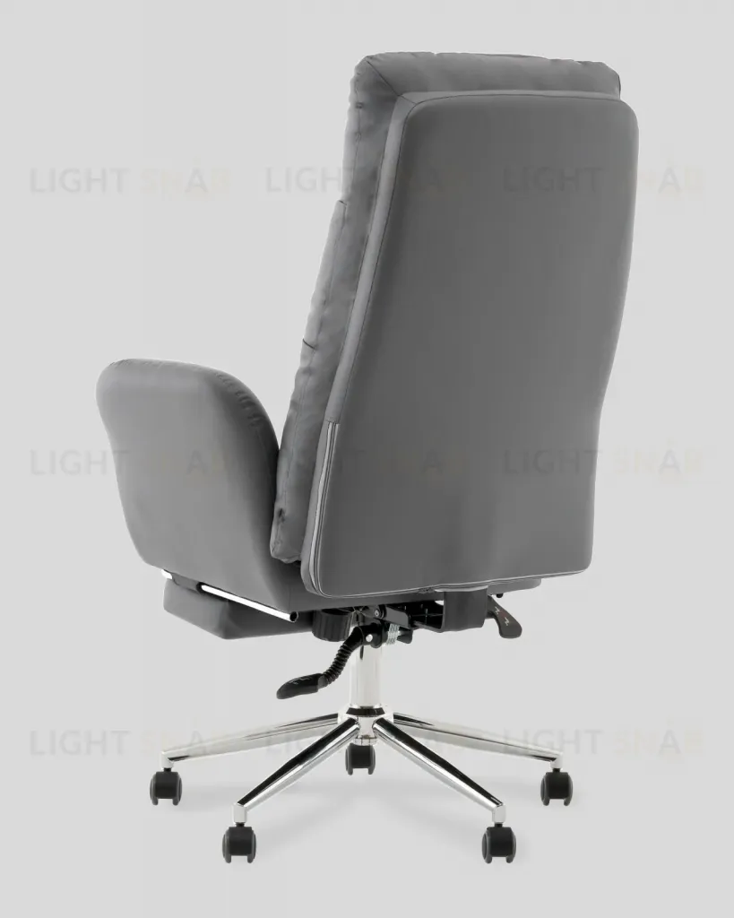 Кресло руководителя TopChairs Solid с оттоманкой серый УТ000040807